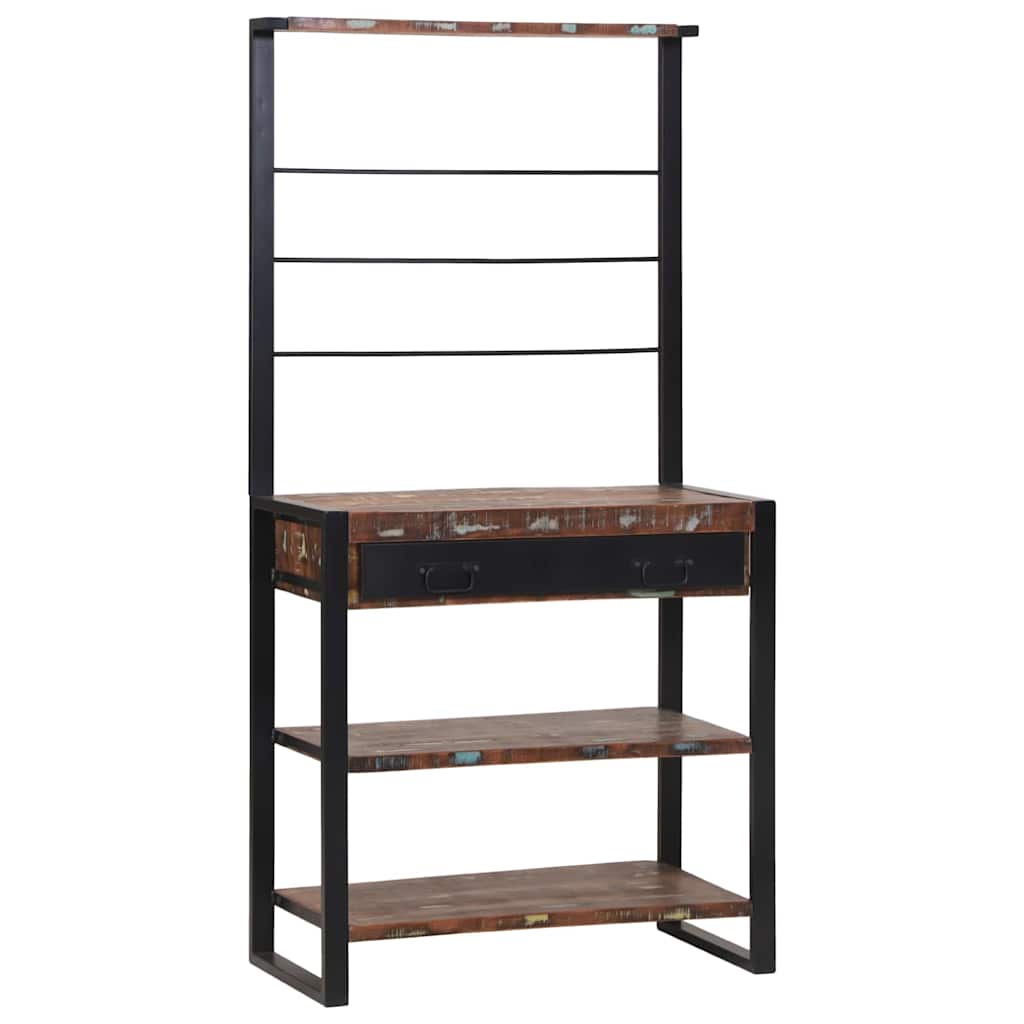 Scaffale da cucina Multicolore e nero 80 x 40 x 160 cm