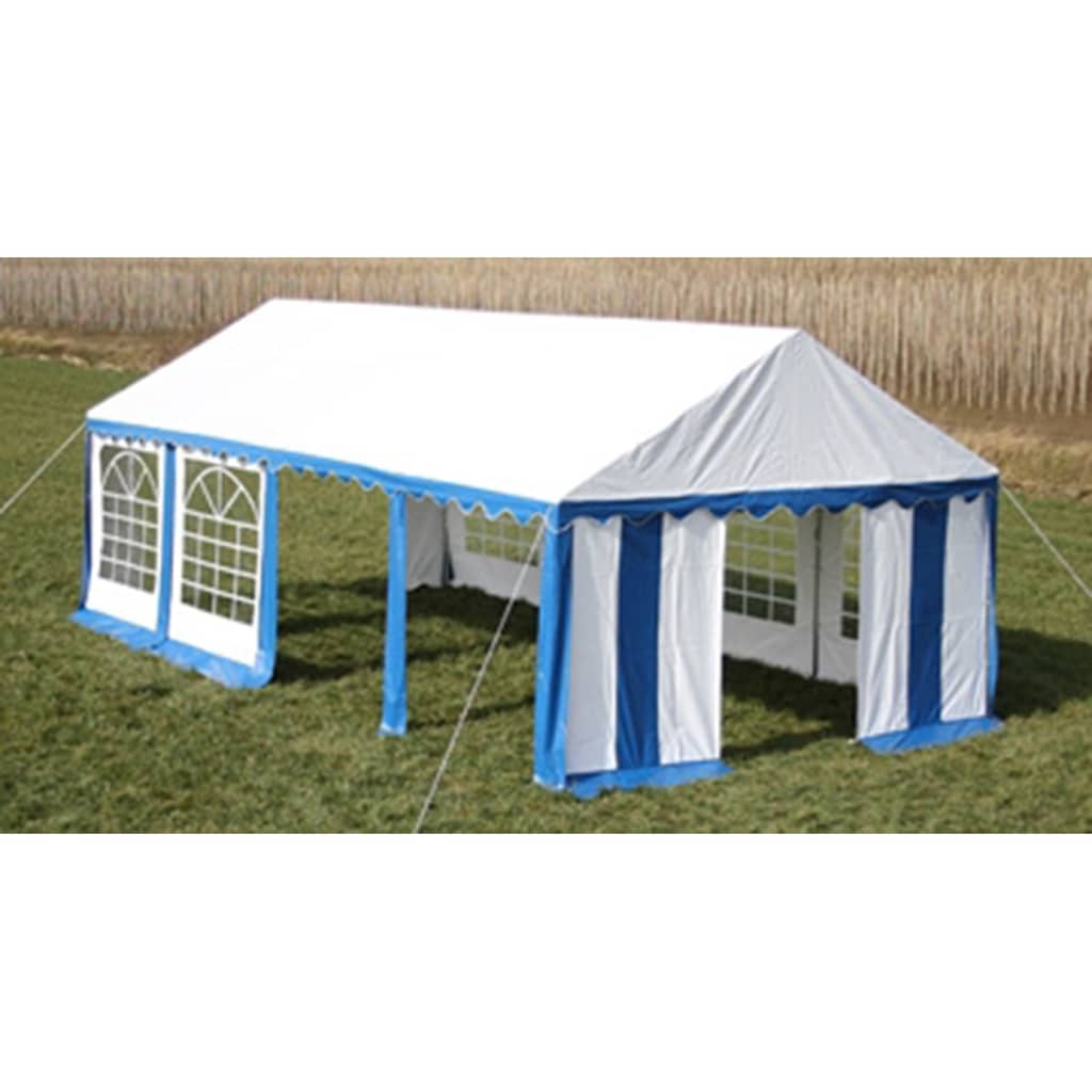 Gazebo per Feste con Pannelli Laterali 8 x 4 m Blu e Bianco
