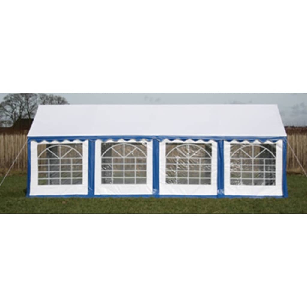 Gazebo per Feste con Pannelli Laterali 8 x 4 m Blu e Bianco
