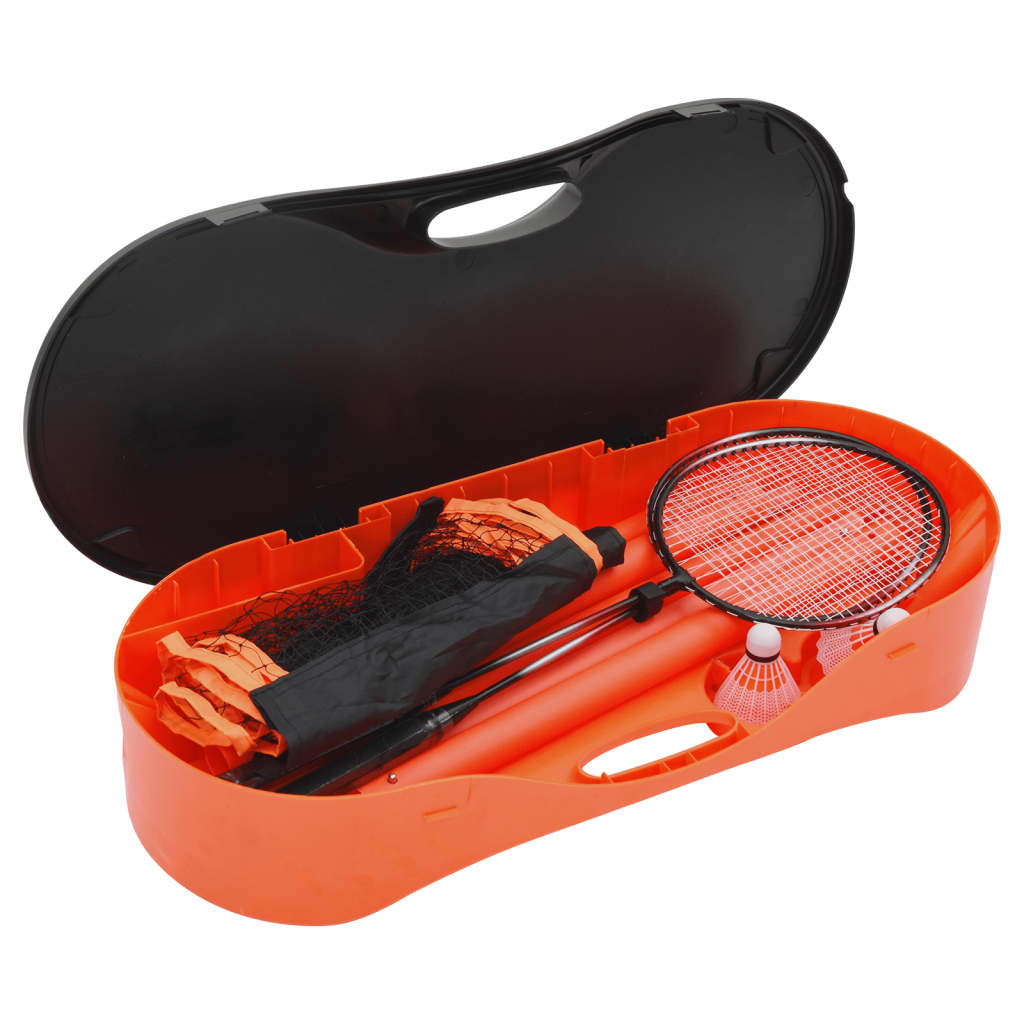 Set da Badminton con 2 Racchette, Rete e Custodia 292x30x152 cm