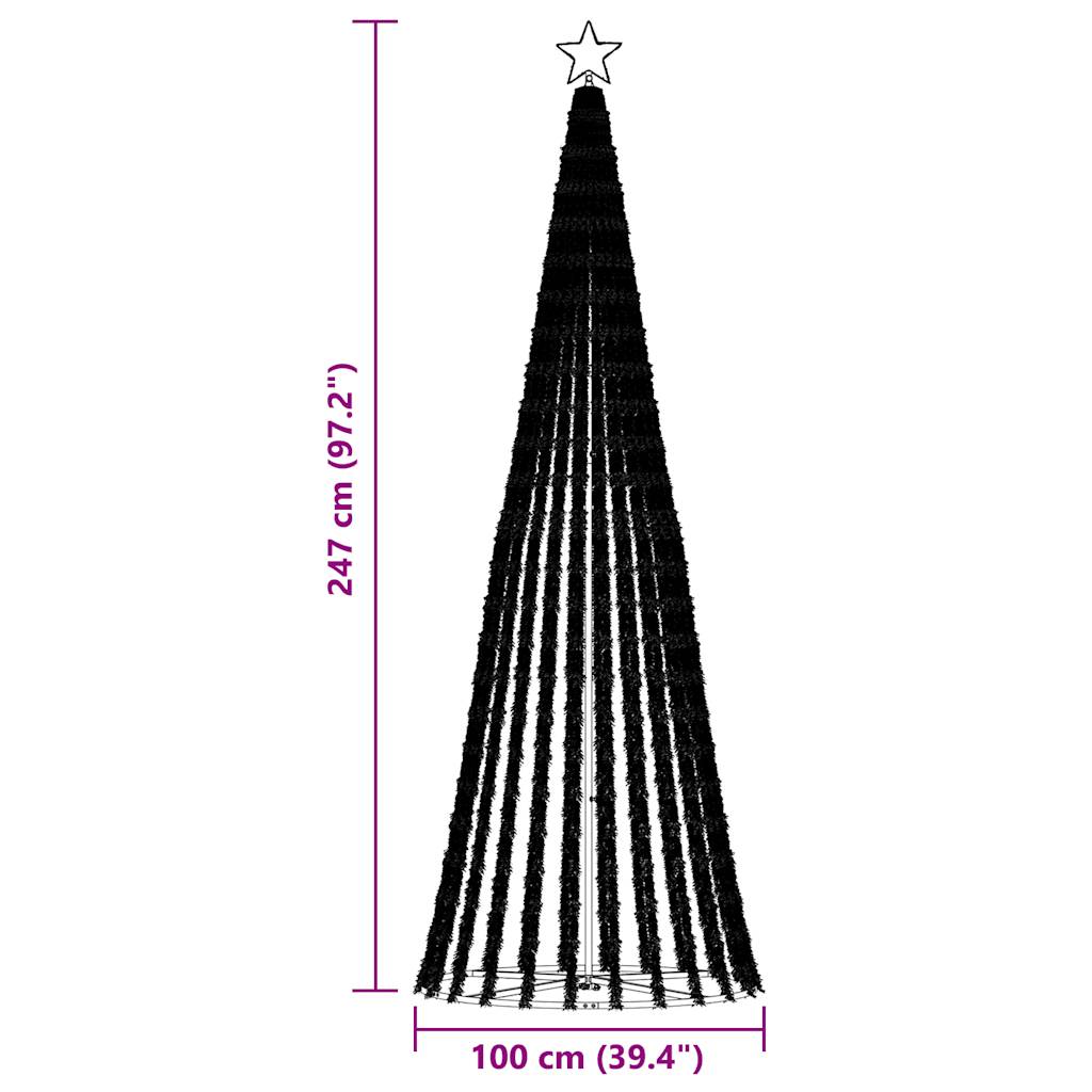 Albero di Natale a LED 475 LED Bianco Caldo 247 cm