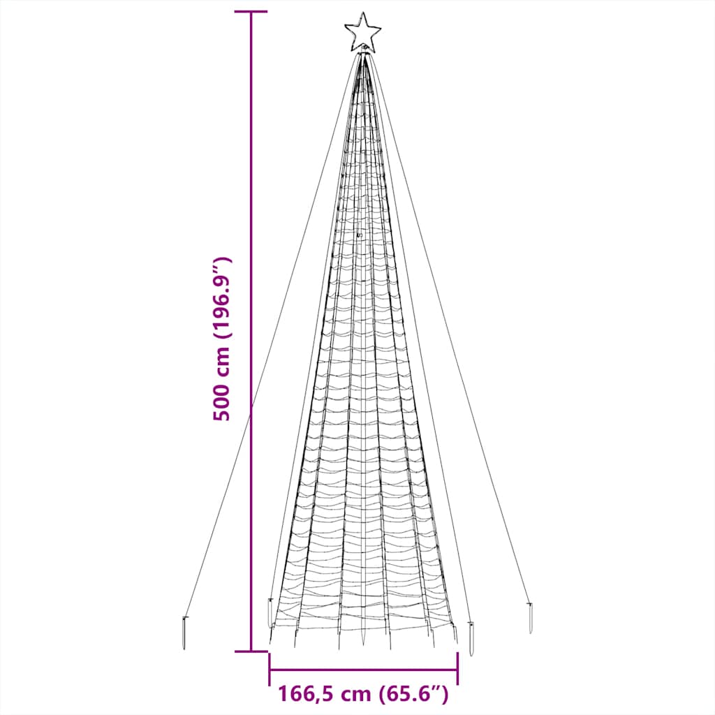 Albero di Natale a LED con Punte 1534 LED Blu 500 cm