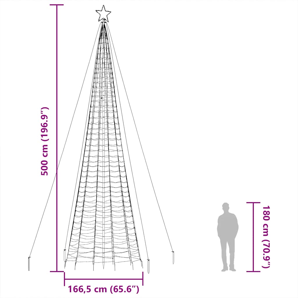 Albero di Natale a LED con Punte 1534 LED Blu 500 cm