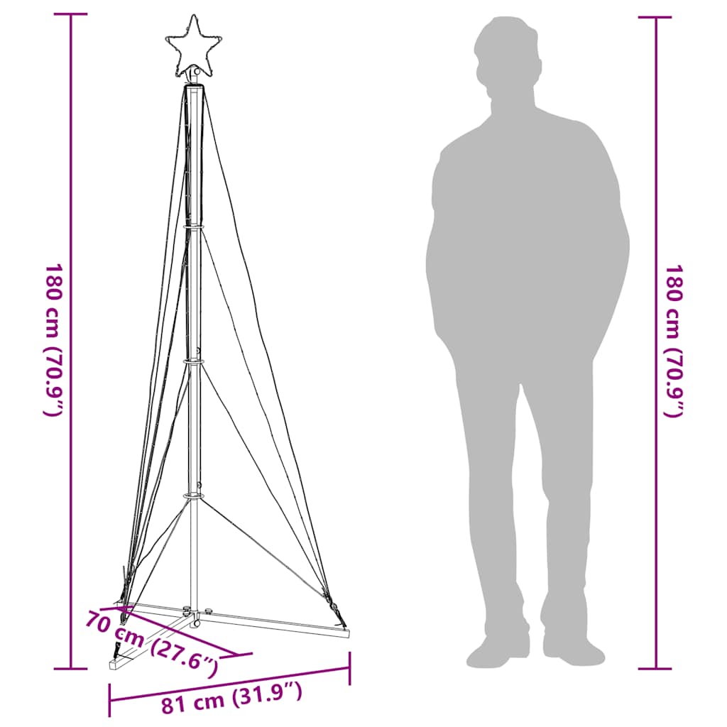 Albero di Natale a LED 363 LED Blu 182 cm