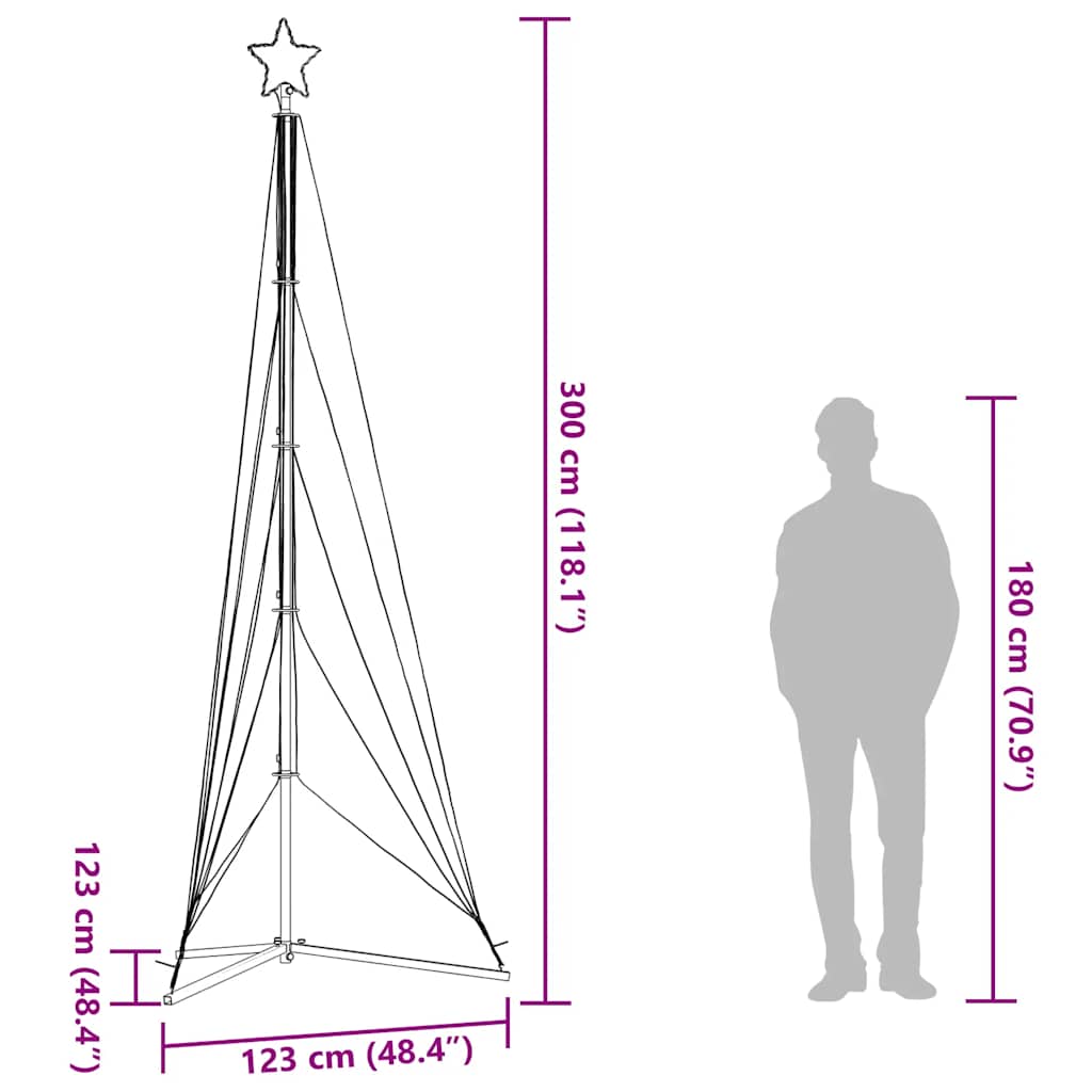 Albero di Natale a LED 525 LED Bianco Freddo 302 cm