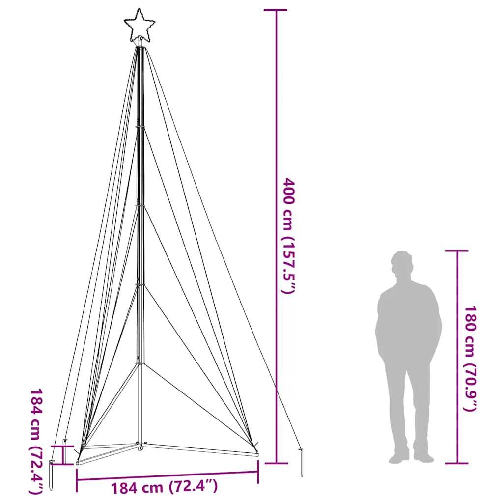 Albero di Natale a LED 615 LED Blu 404,5 cm