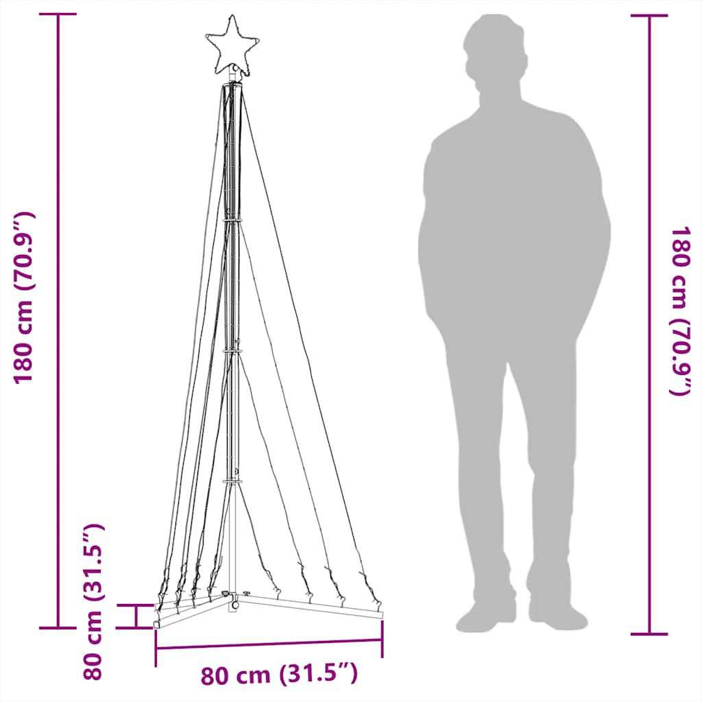 Albero di Natale a LED 339 LED Bianco Freddo 187 cm