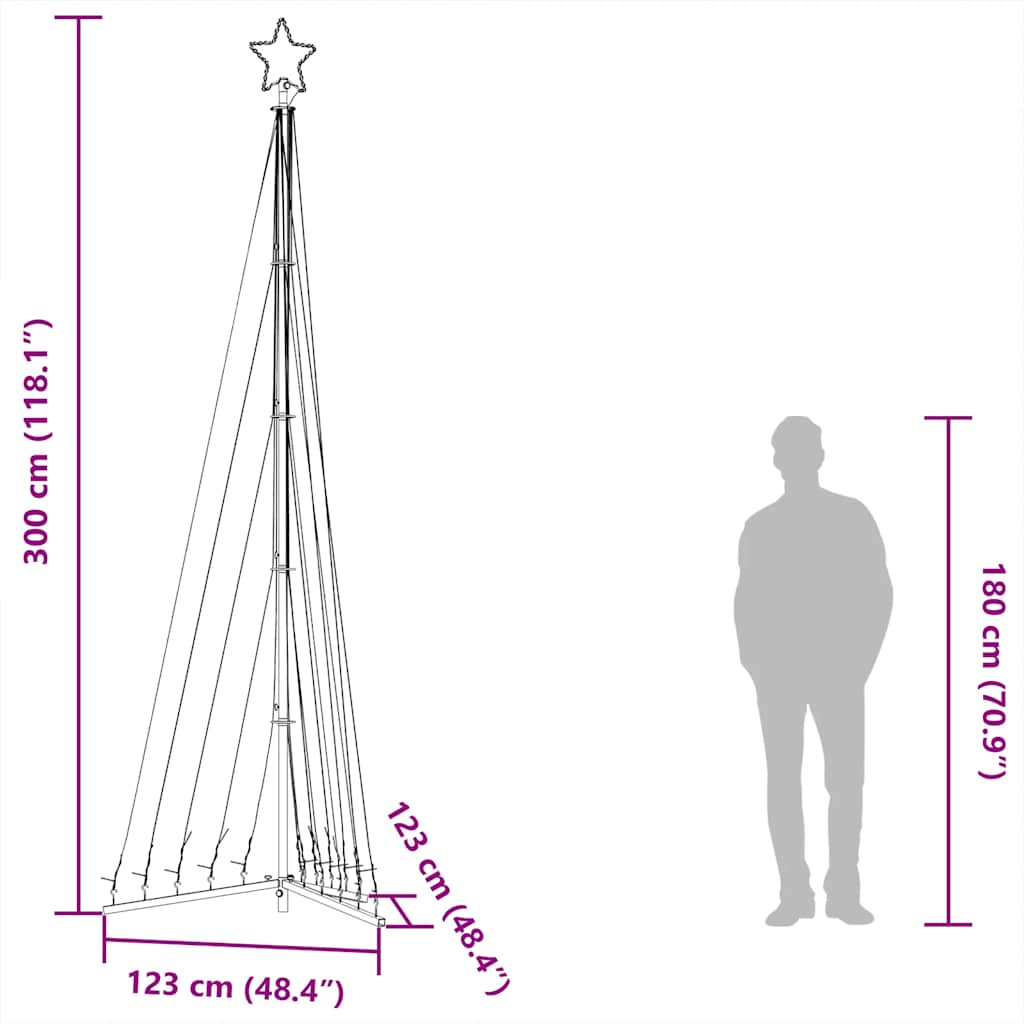 Albero di Natale a LED 495 LED Blu 300,5 cm