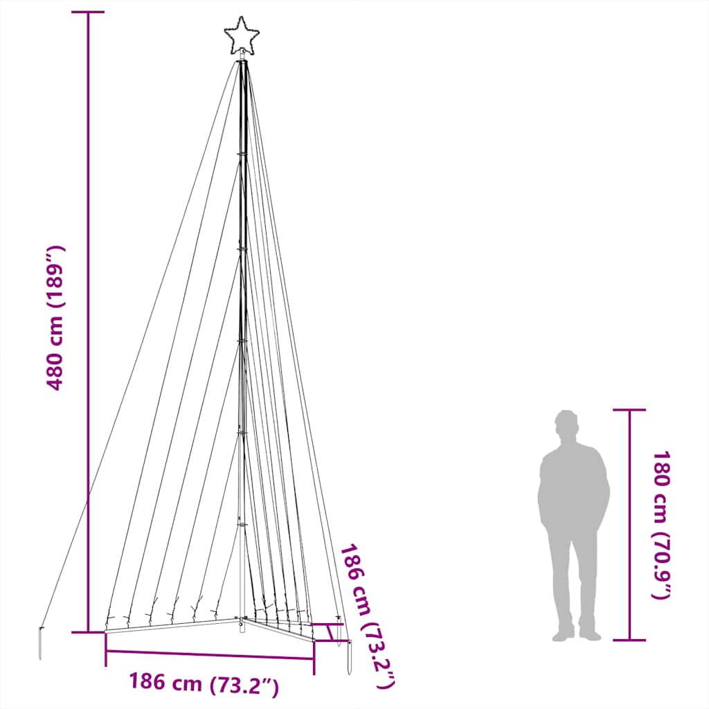 Albero di Natale a LED 789 LED Colorato 476 cm