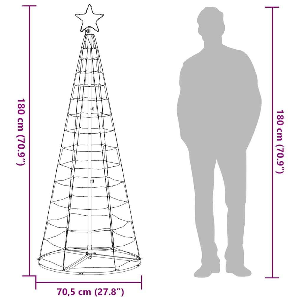 Albero di Natale a LED 200 LED Bianco Caldo 180 cm