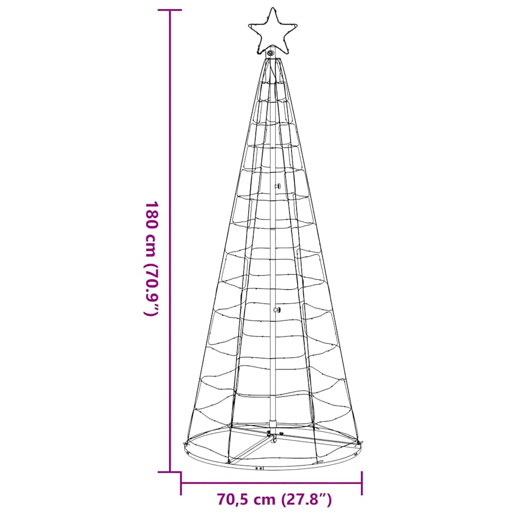 Albero di Natale a LED 200 LED Bianco Freddo 180 cm