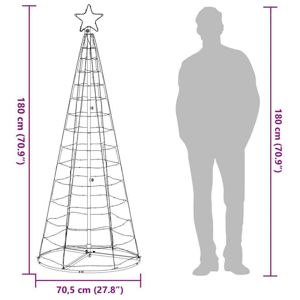 Albero di Natale a LED 200 LED Bianco Freddo 180 cm