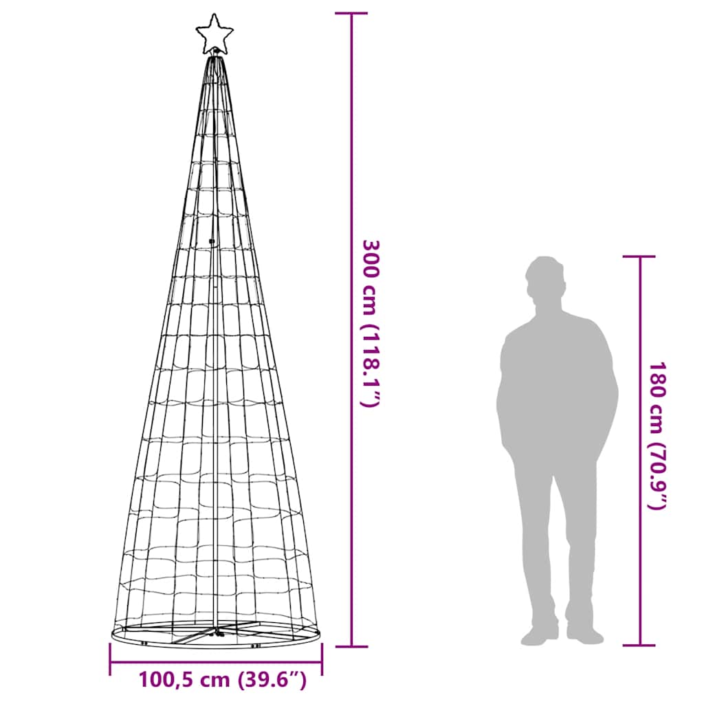 Albero di Natale a LED 550 LED Blu 300 cm