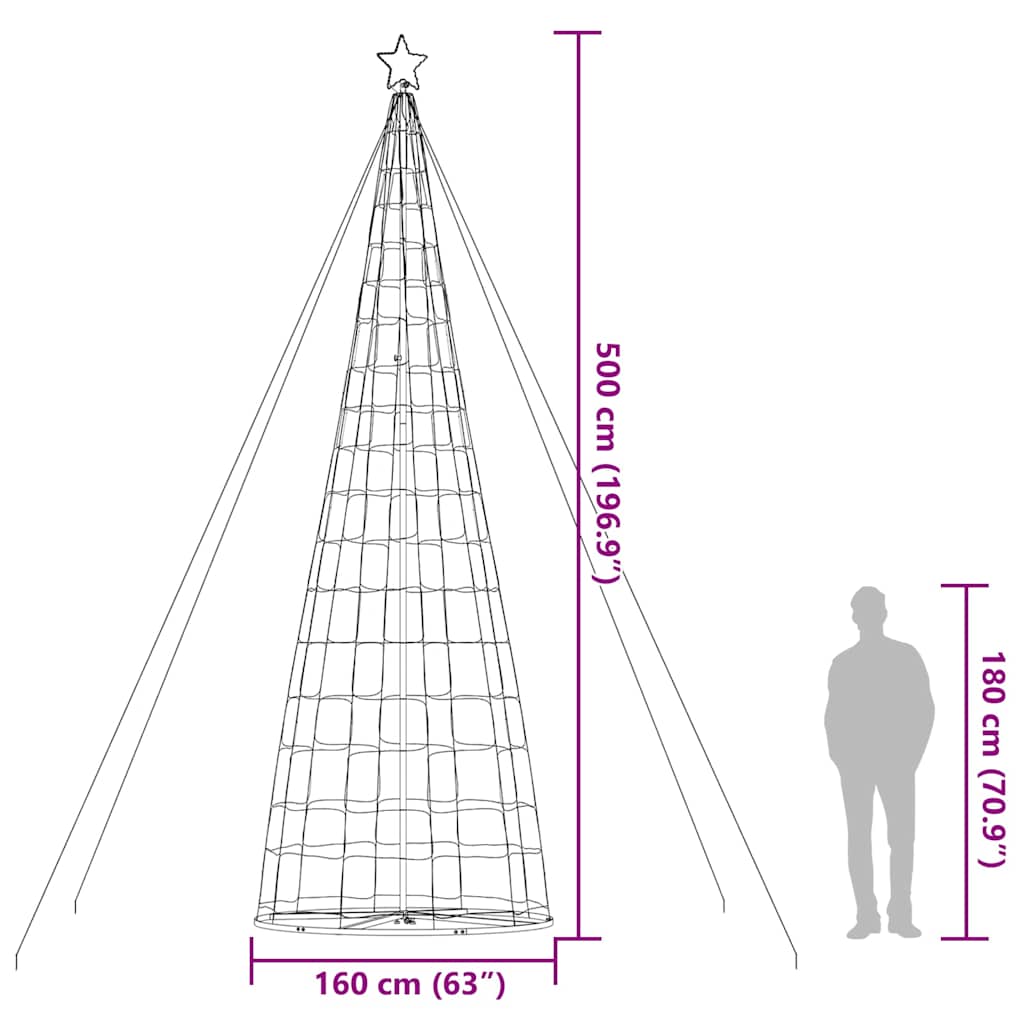 Albero di Natale a LED 1534 LED Blu 500 cm