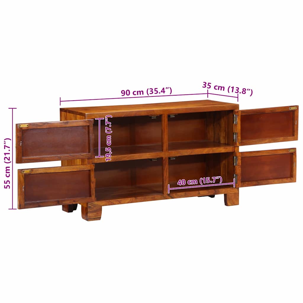 Mobile per scarpe 90 x 35 x 55 cm Legno di Acacia Massello