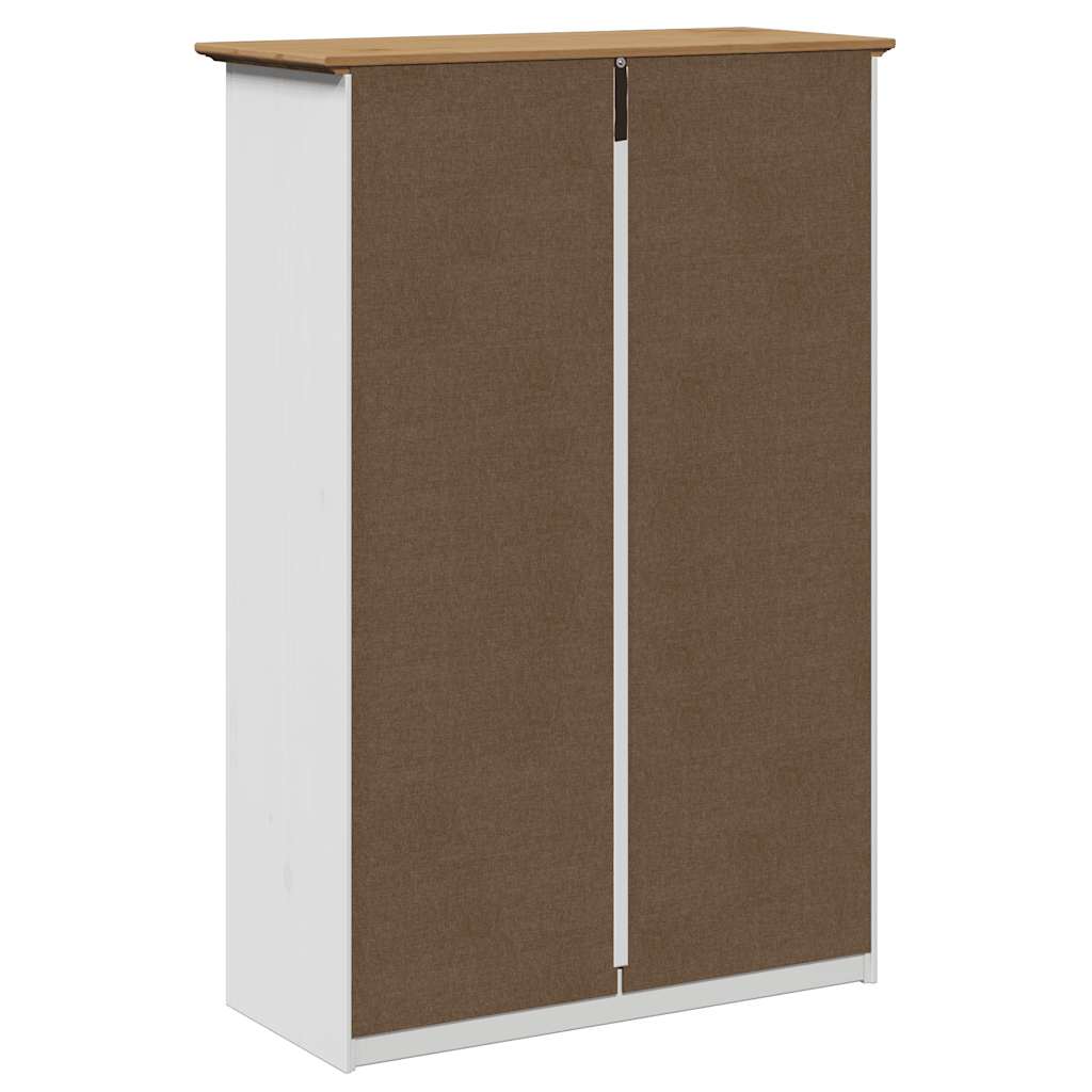 Scarpiera BODO Bianca e Marrone 80x35x118 cm