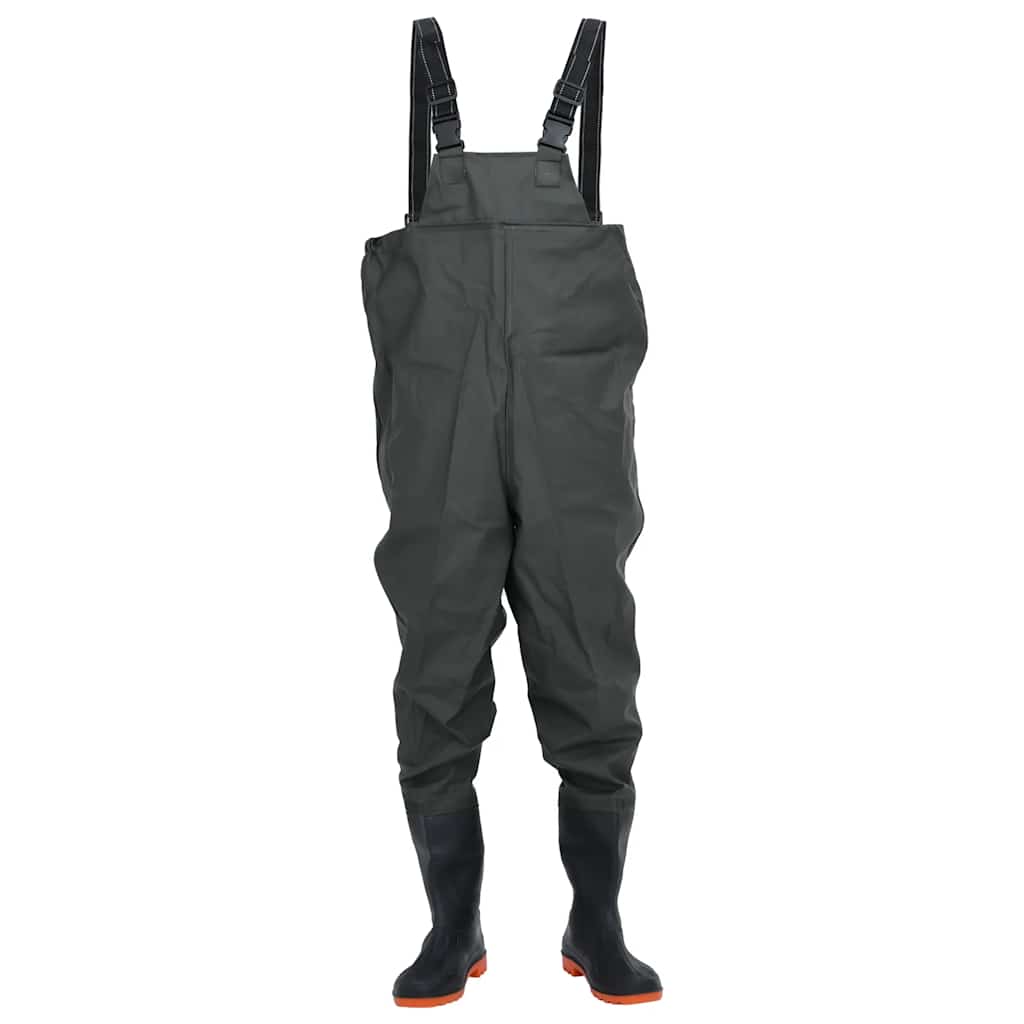Wader da Pesca con Pettorina e Stivali Verde Scuro Taglia 40