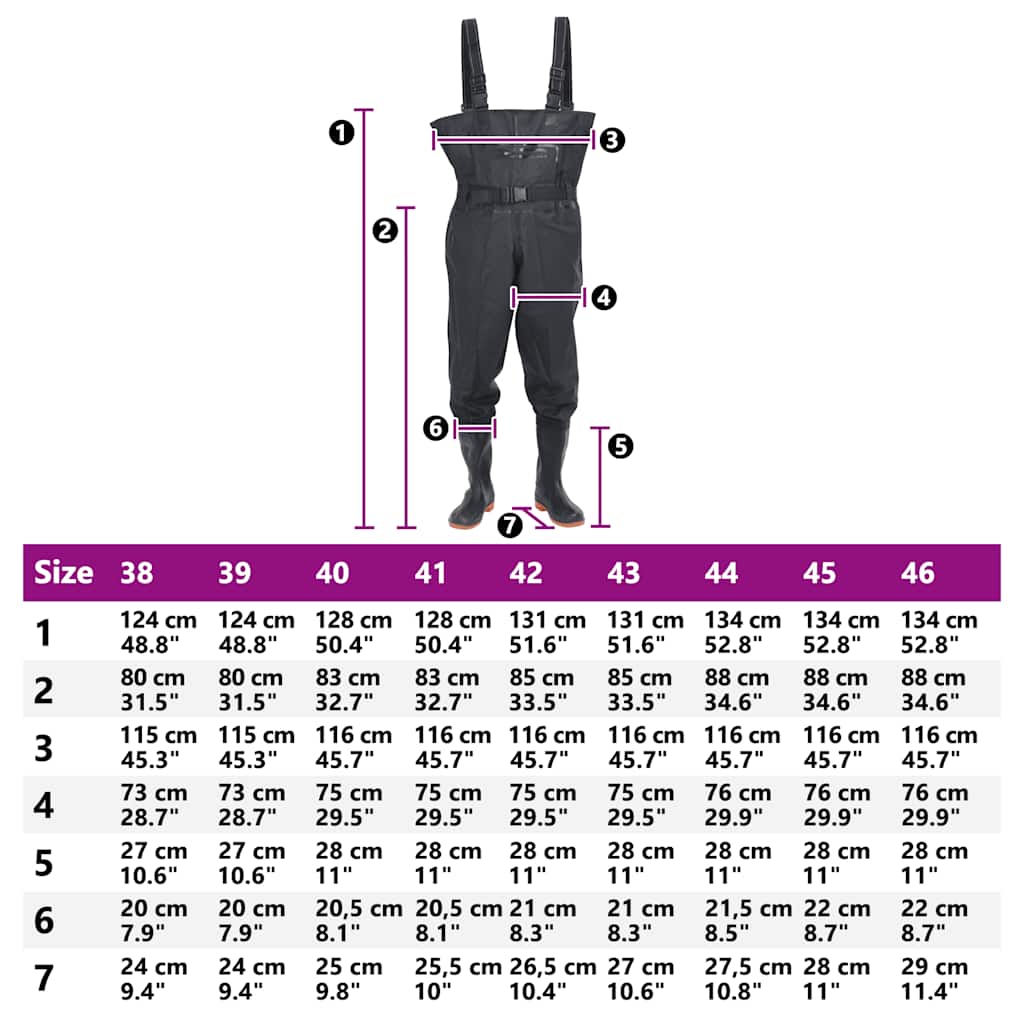 Wader con Stivali e Cintura Nero Taglia 39