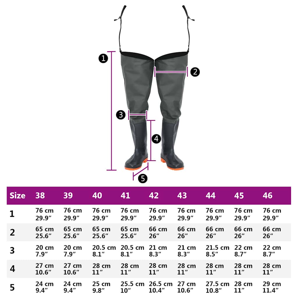 Waders Verde Scuro Misura 45
