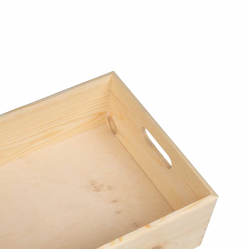 Scatola in Legno con Manici 40x30x13 cm Legno Massello di Pino