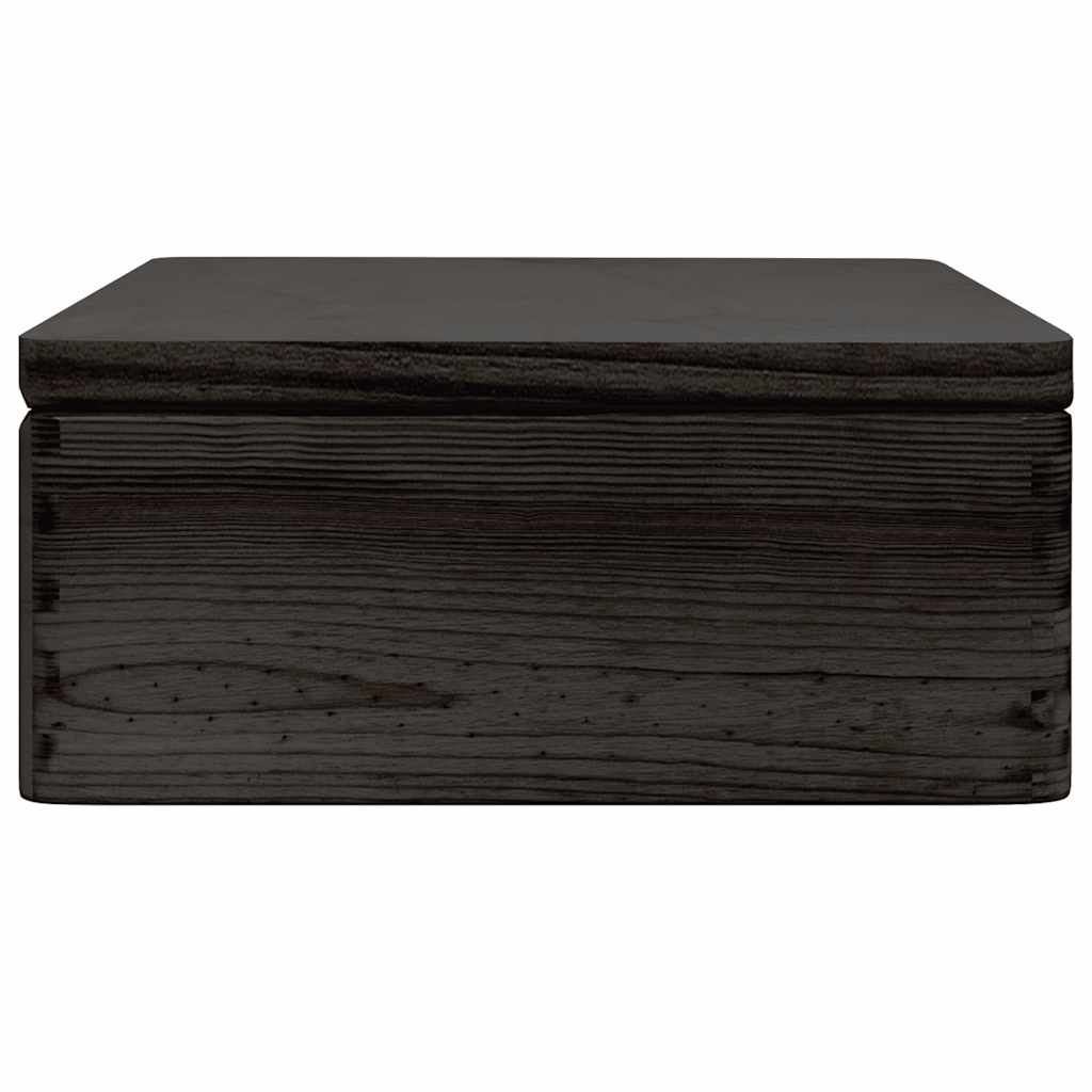 Scatola in Legno con Coperchio Nero 40x30x13cm in Legno di Pino