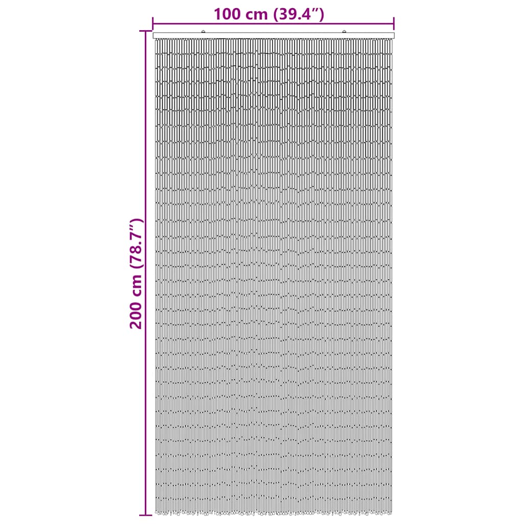 Tenda Antimosche per Porte Stampa Bambù 100x200 cm Bambù