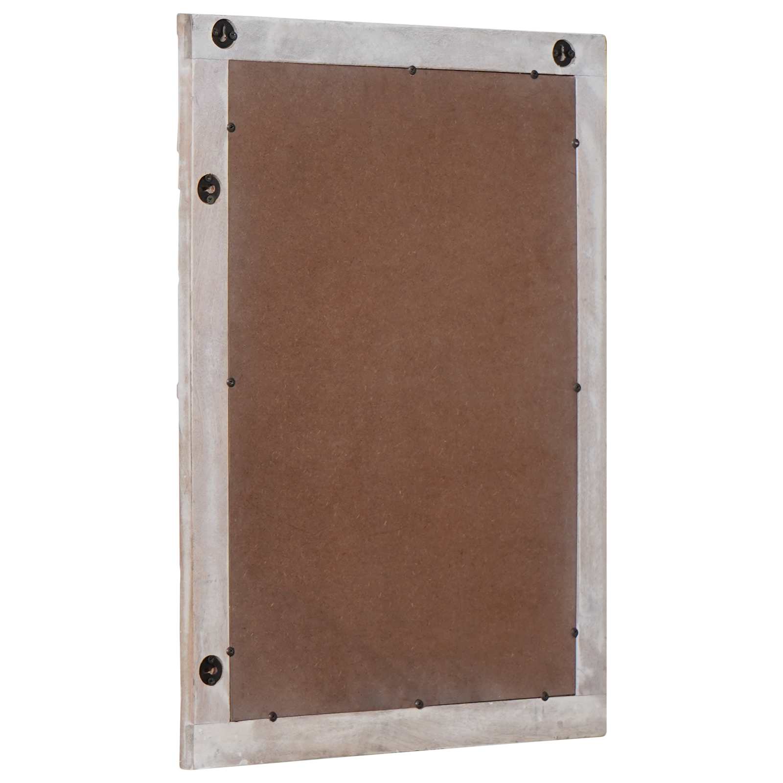 specchio da parete Bianco 70 x 50 cm Legno di mango massello