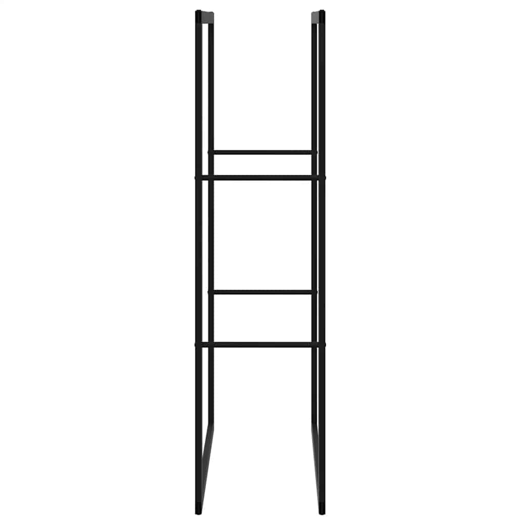 Rastrelliera per Legna da Ardere Nera 55x30x116 cm in Acciaio