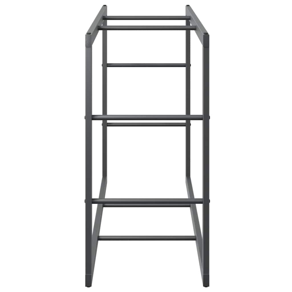Rastrelliera per Legna da Ardere Nera 110x30x61 cm in Acciaio
