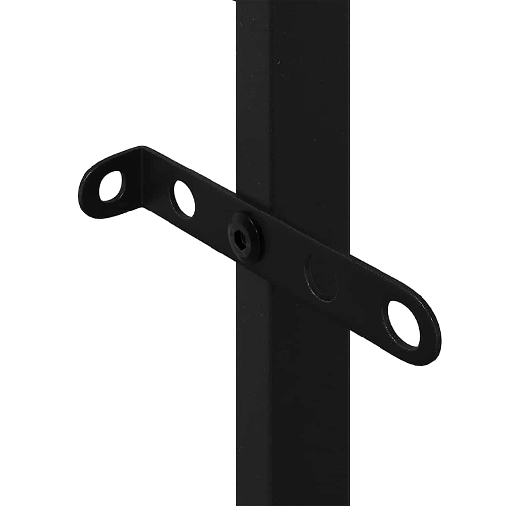 Rastrelliera per Legna da Ardere Nera 50x30x209 cm in Acciaio