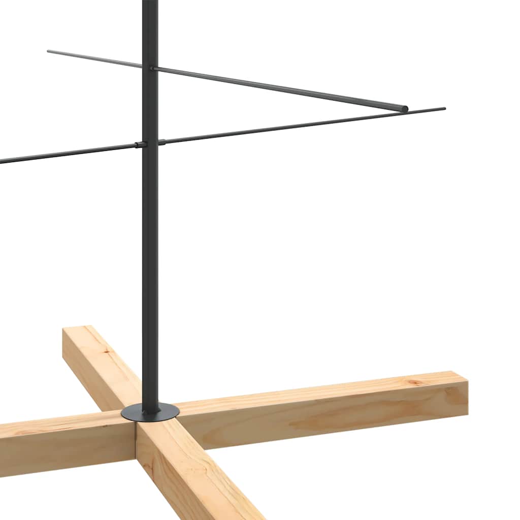 Albero di Natale in Metallo con Base in Legno Nero 210 cm