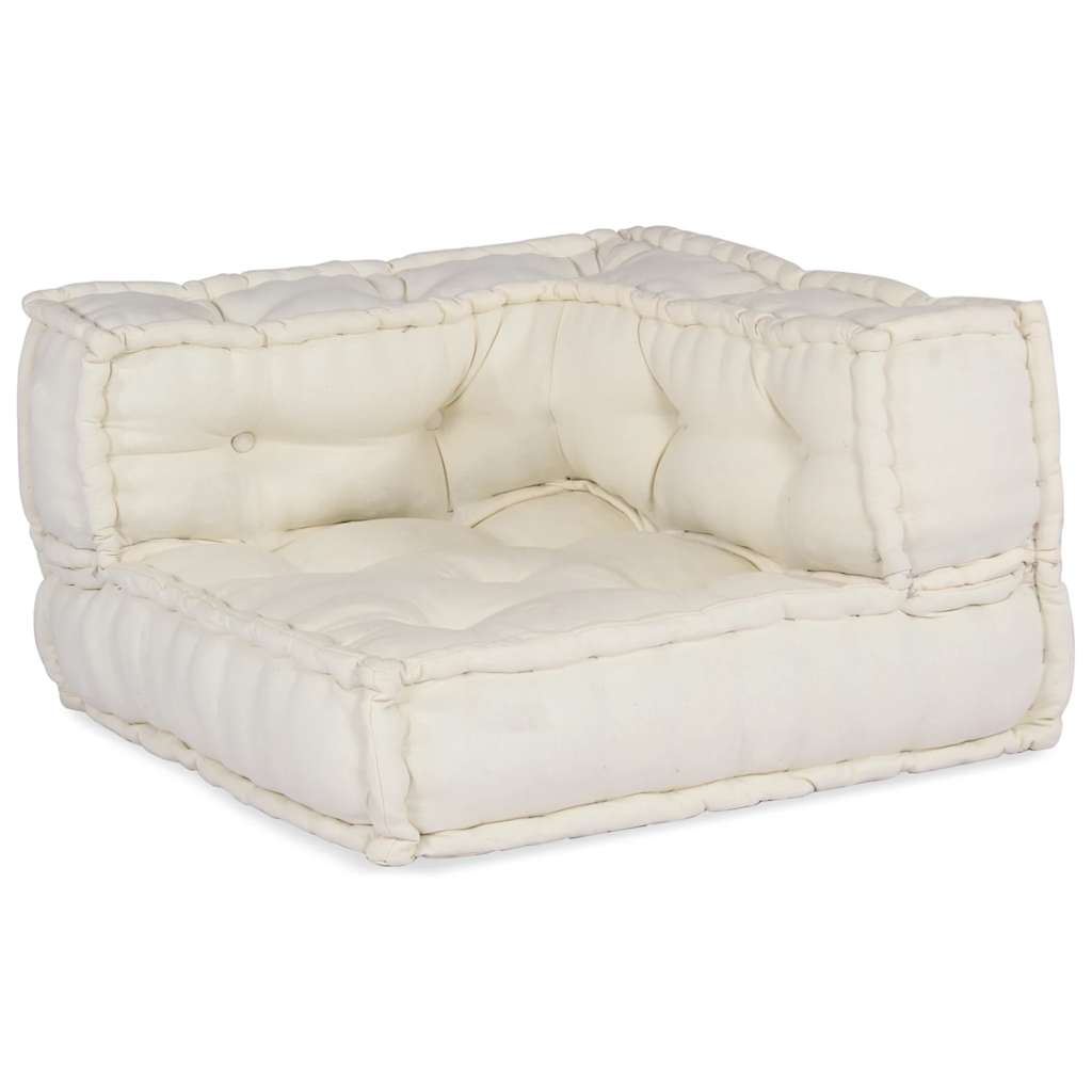 Divano Modulare a 2 Posti Crema 140x70x36 in Tessuto