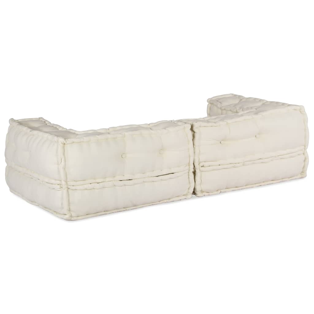 Divano Modulare a 2 Posti Crema 140x70x36 in Tessuto