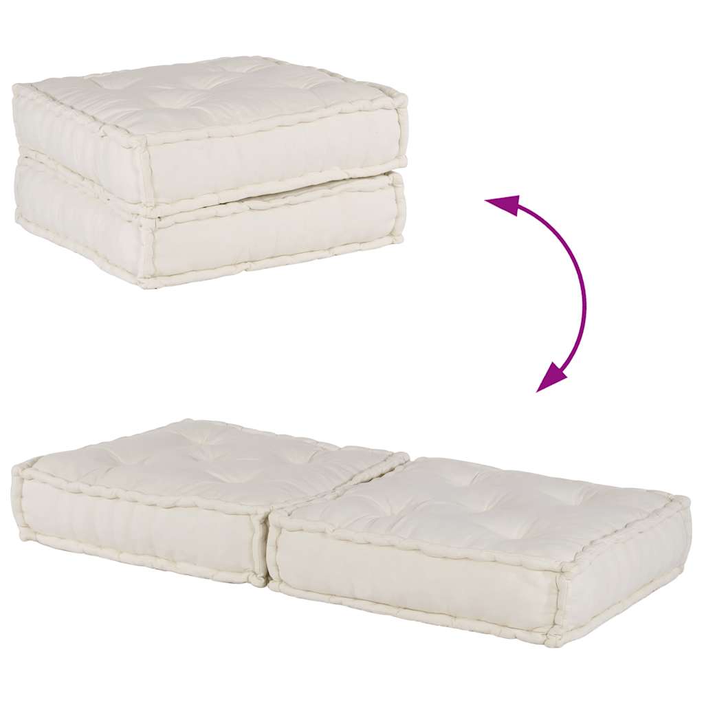 Divano Modulare a 2 Posti Crema 140x70x36 in Tessuto