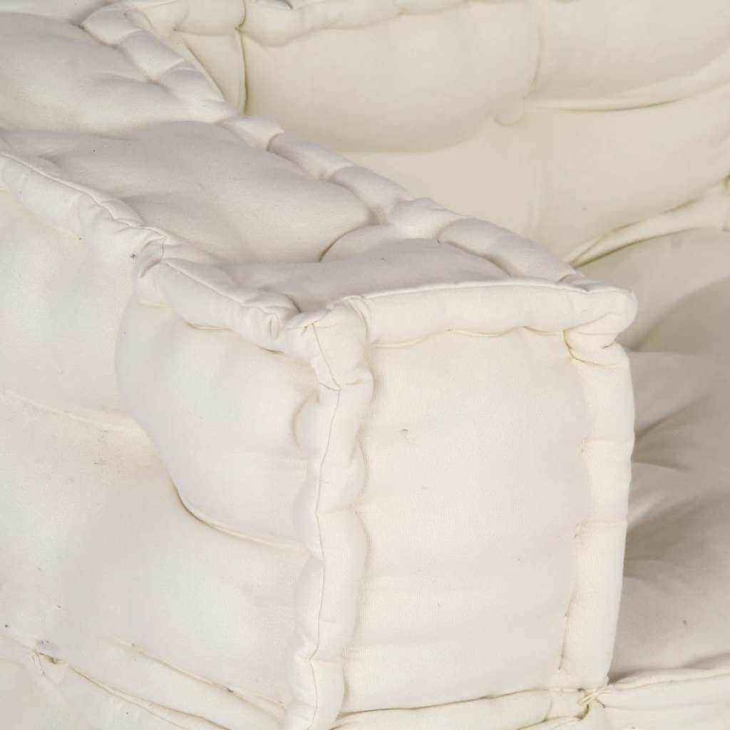 Divano Modulare a 2 Posti Crema 140x70x36 in Tessuto