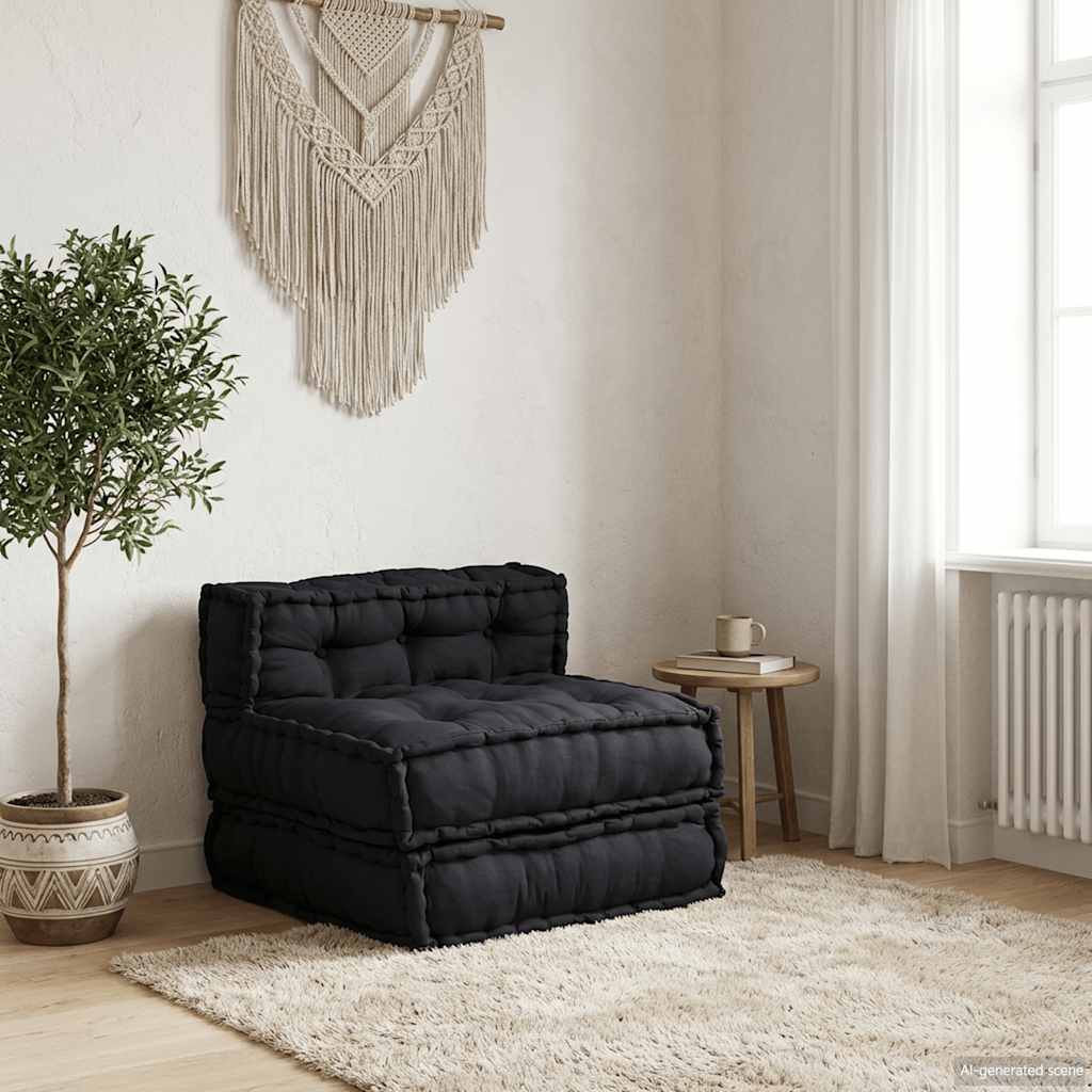 Divano Componibile Antracite 70x70x54 in Tessuto