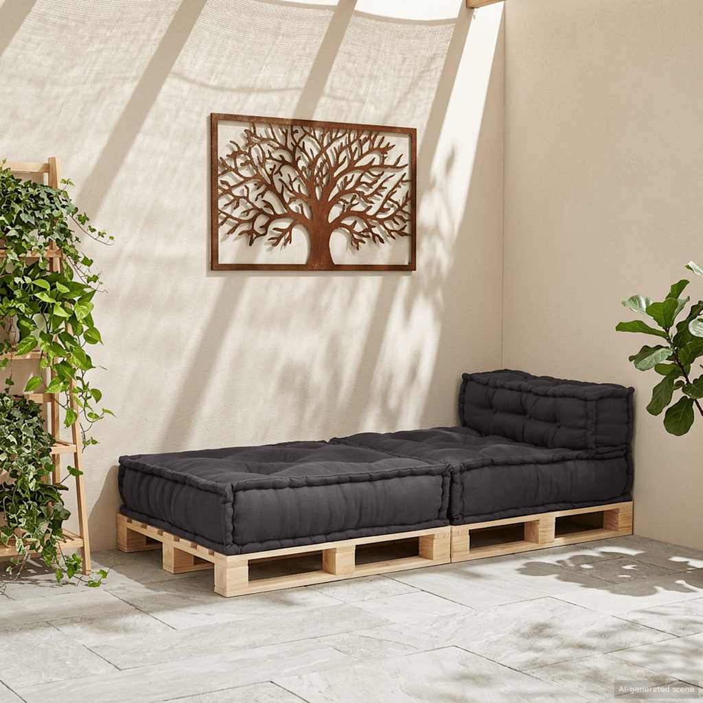 Divano Componibile Antracite 70x70x54 in Tessuto