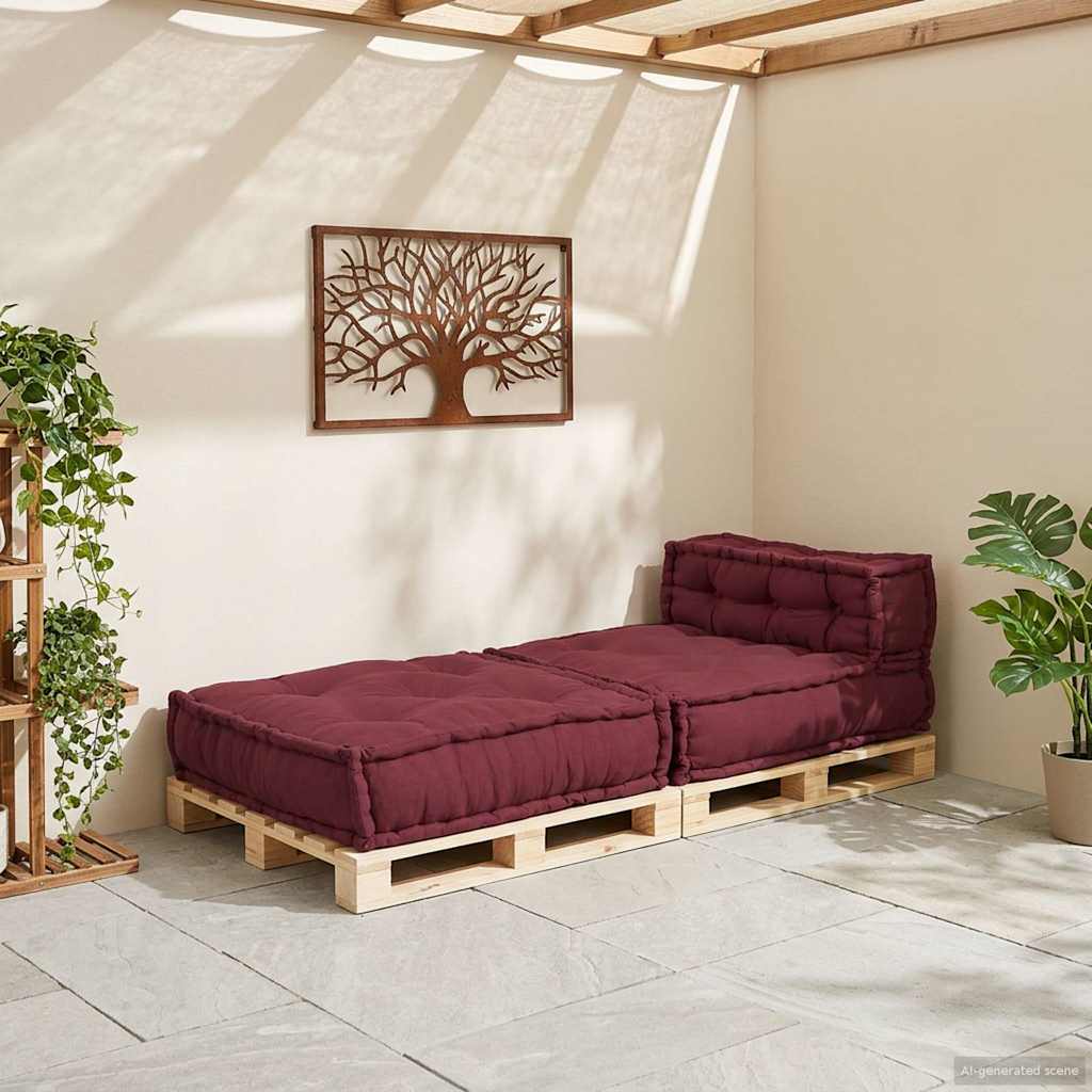 Divano Componibile Marrone Rossiccio 70x70x54 in Tessuto