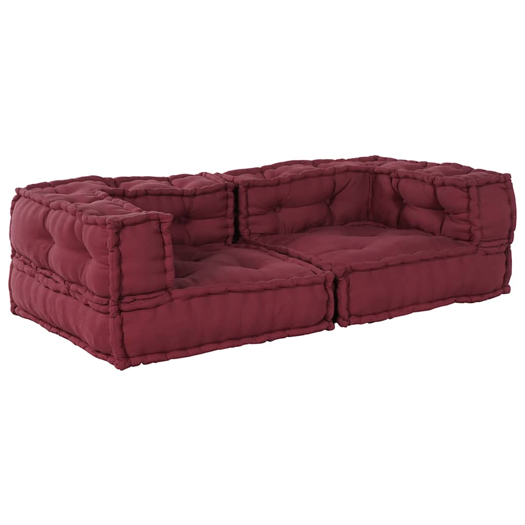 Divano Modulare a 2 Posti Marrone Rossiccio 140x70x36 in Tessuto