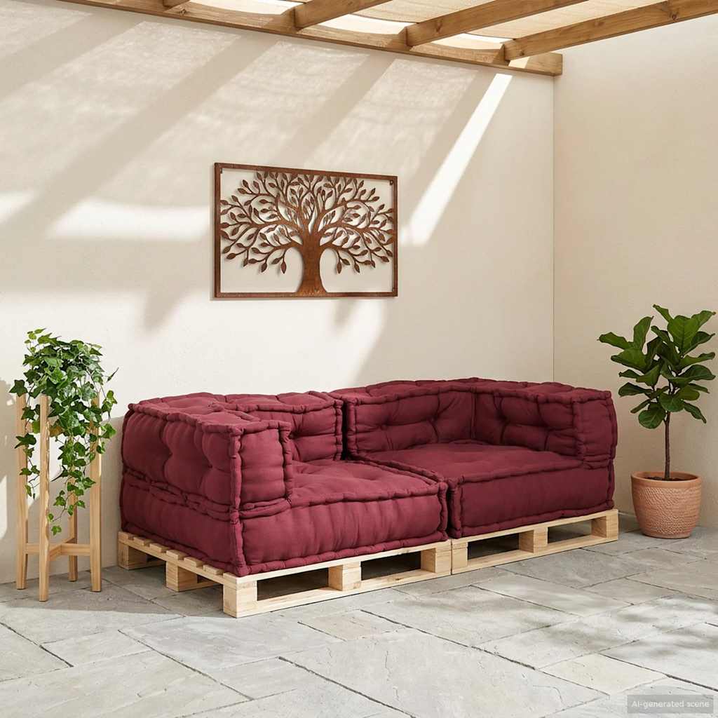 Divano Modulare a 2 Posti Marrone Rossiccio 140x70x36 in Tessuto