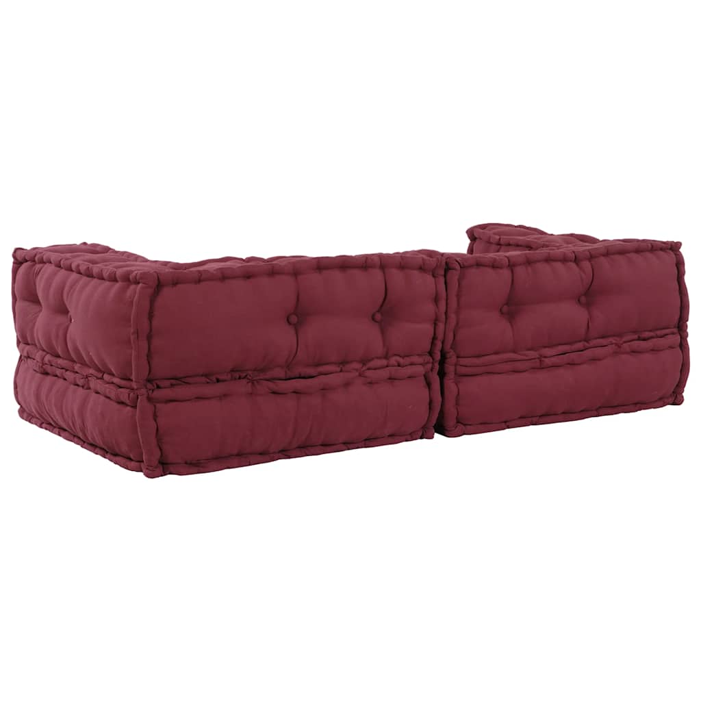 Divano Modulare a 2 Posti Marrone Rossiccio 140x70x36 in Tessuto