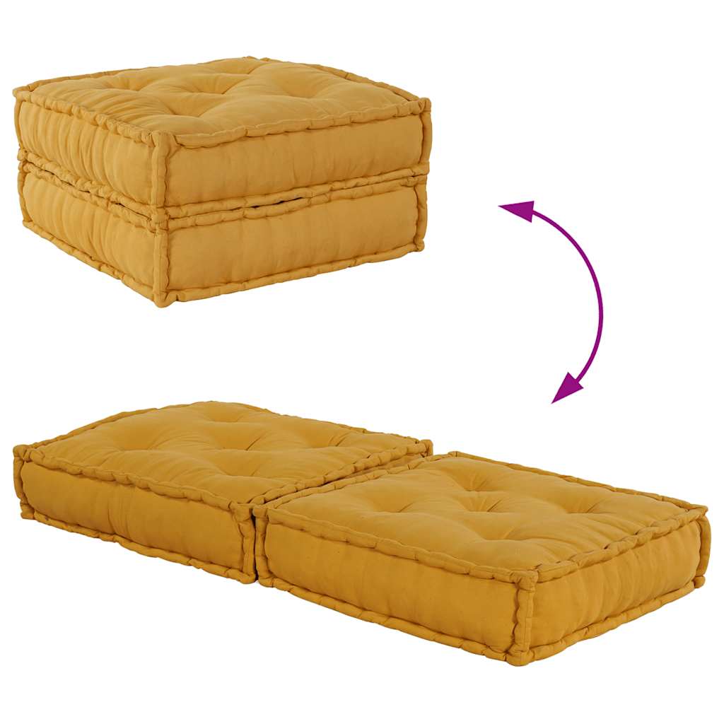Divano Componibile Giallo 70x70x36 in Tessuto