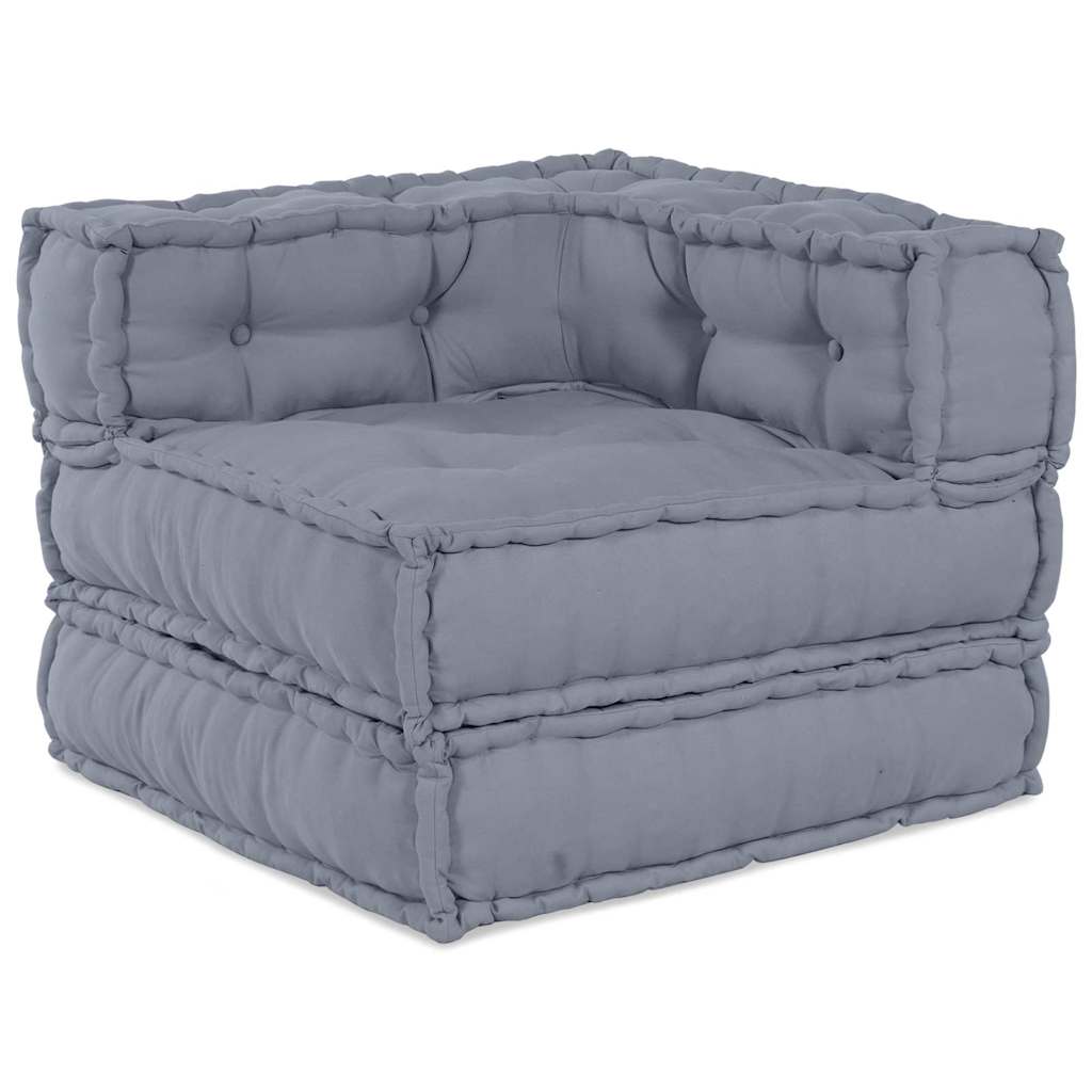 Unità di Divano Modulare Tessuto Grigio 70 x 70 x 56 cm