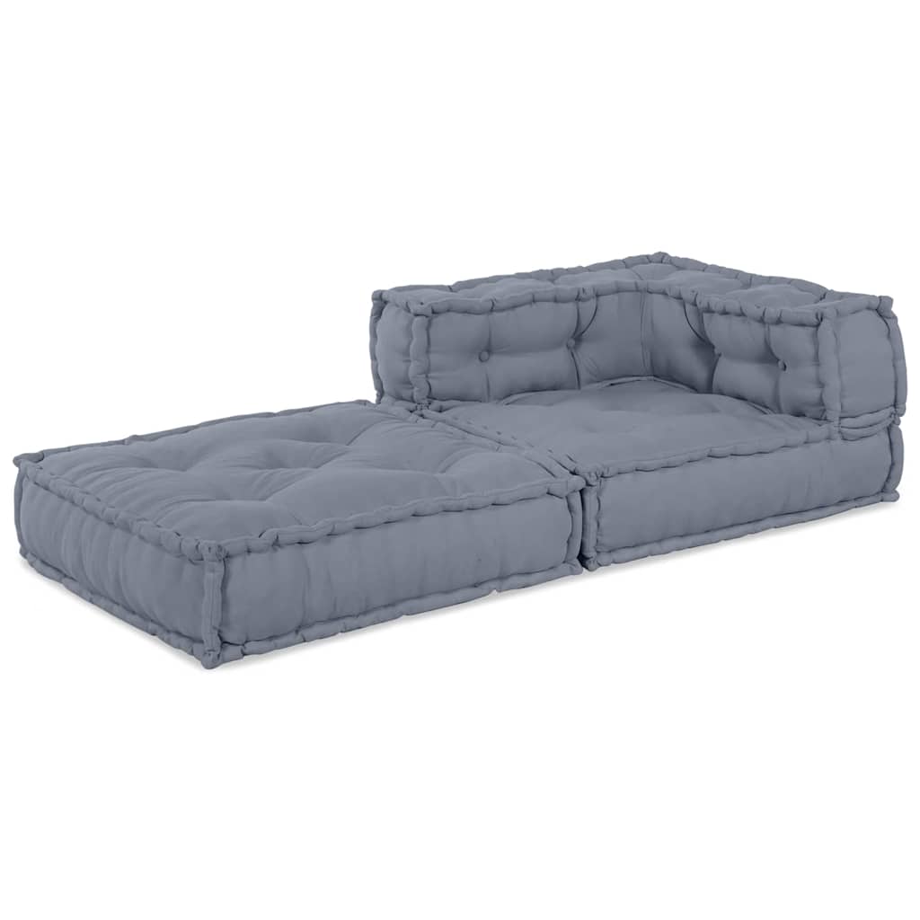 Unità di Divano Modulare Tessuto Grigio 70 x 70 x 56 cm