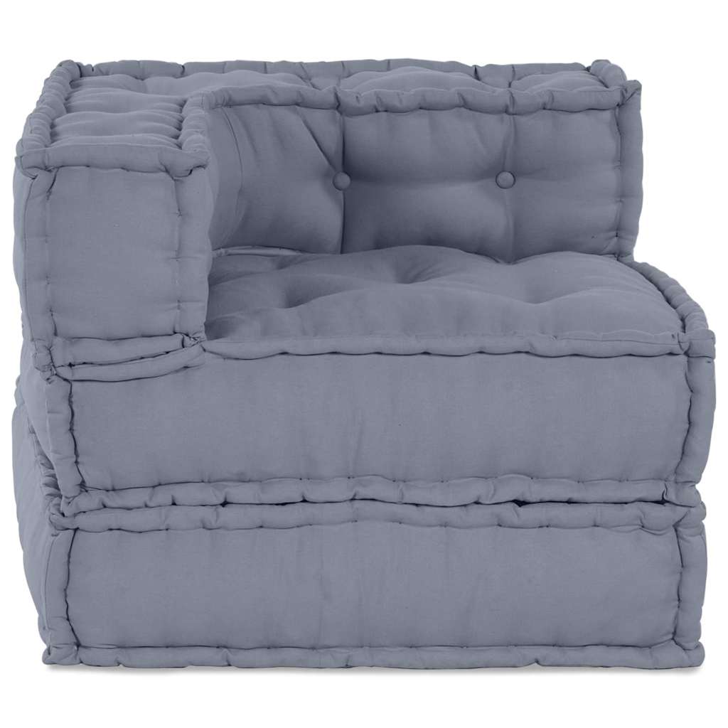 Unità di Divano Modulare Tessuto Grigio 70 x 70 x 56 cm