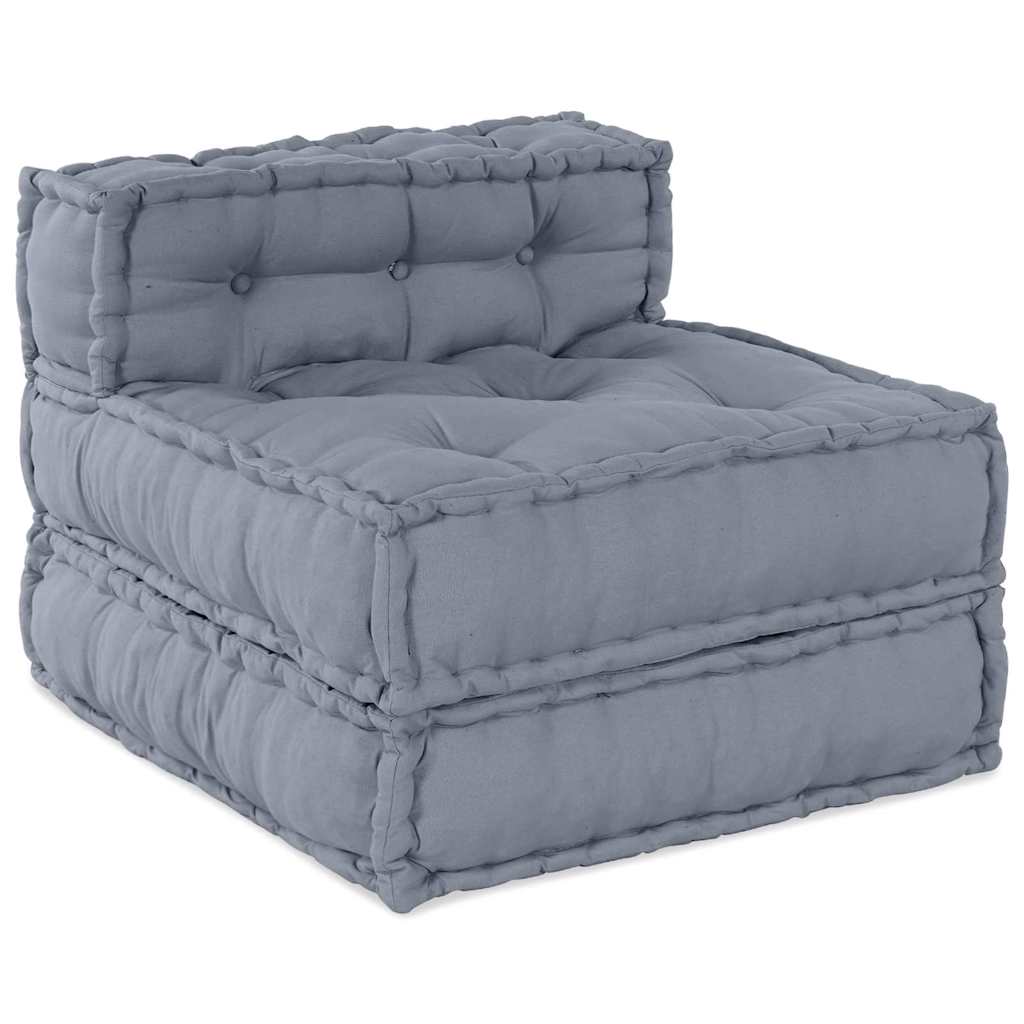 Unità di Divano Modulare Tessuto Grigio 70 x 70 x 56 cm