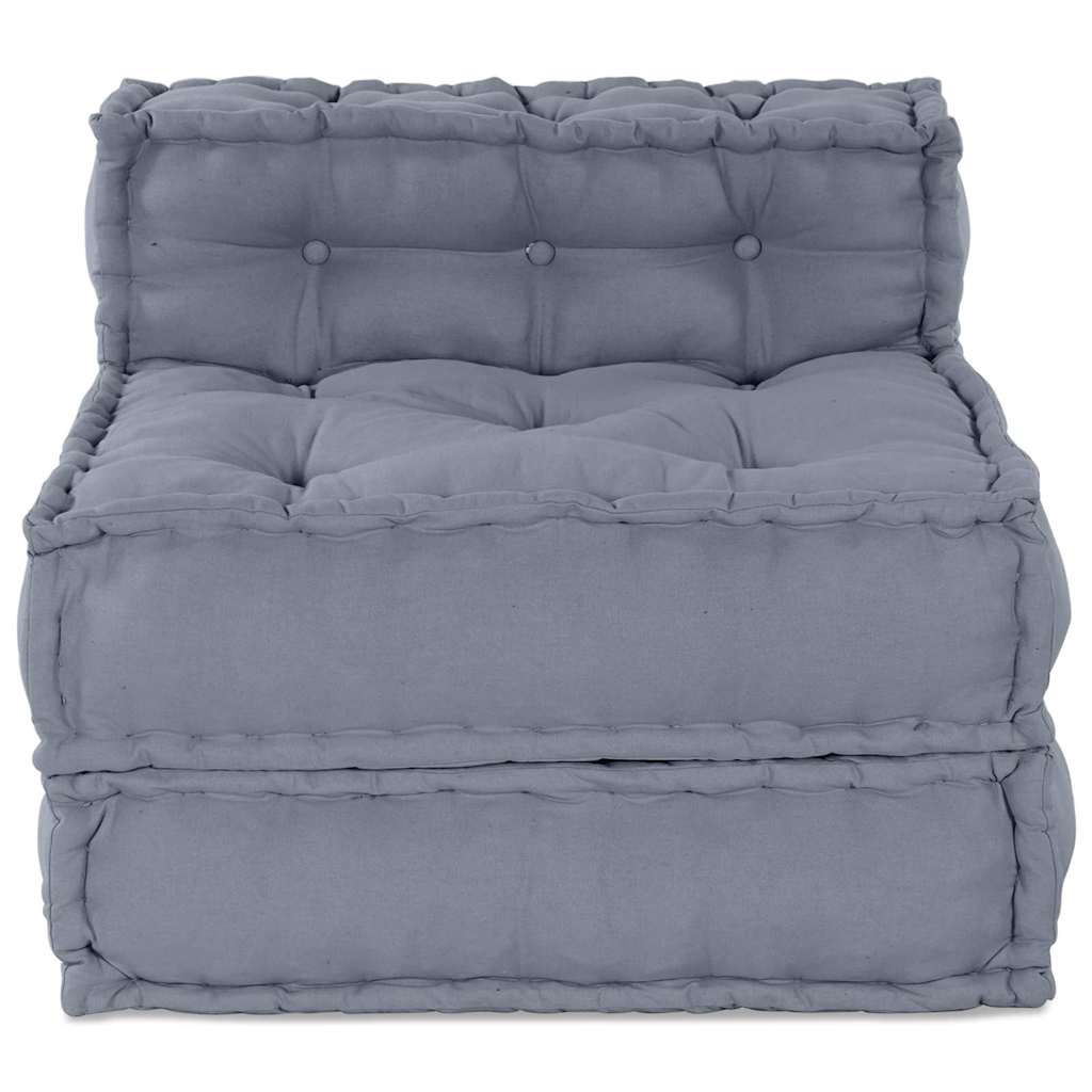 Unità di Divano Modulare Tessuto Grigio 70 x 70 x 56 cm