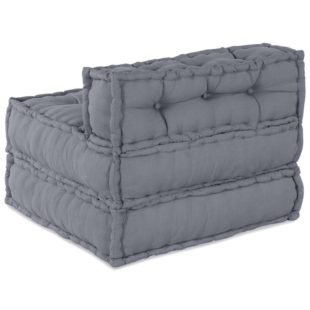 Unità di Divano Modulare Tessuto Grigio 70 x 70 x 56 cm