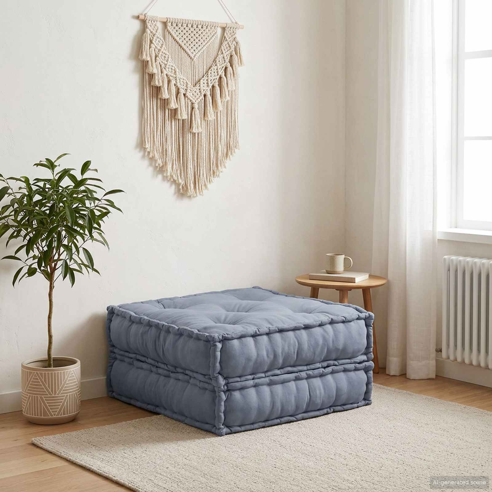 Unità di Divano Modulare Tessuto Grigio 70 x 70 x 36 cm
