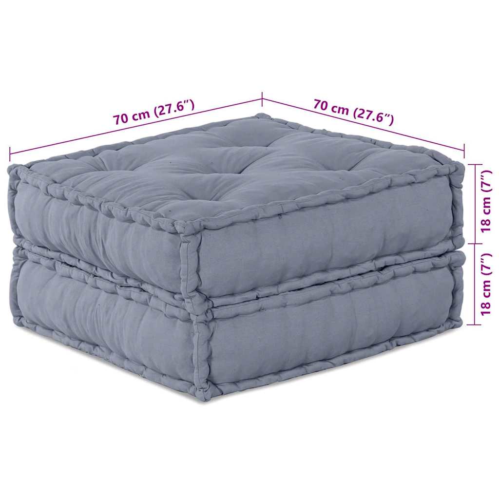 Unità di Divano Modulare Tessuto Grigio 70 x 70 x 36 cm